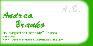 andrea branko business card